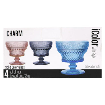 Colored Glass Dessert Cup ( 4 Pcs) - Karout Online -Karout Online Shopping In lebanon - Karout Express Delivery 