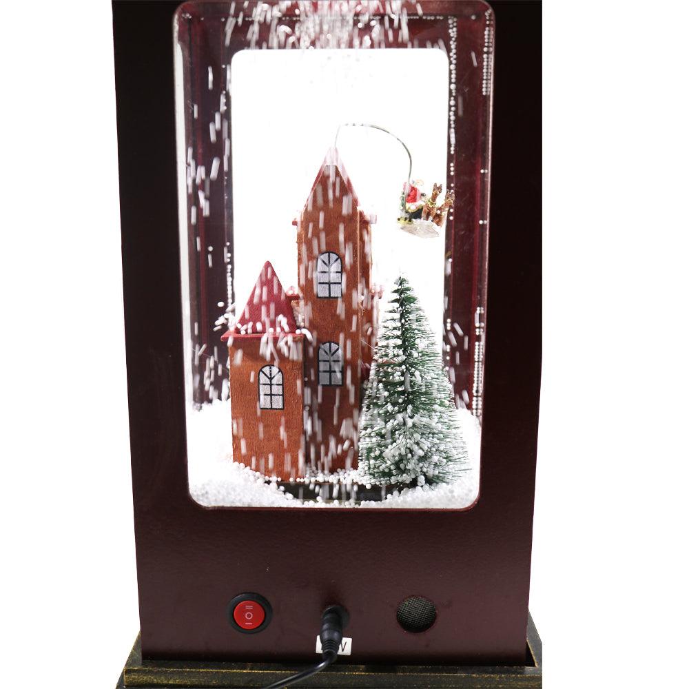Christmas Wood Light Up Snow House with Music - Karout Online -Karout Online Shopping In lebanon - Karout Express Delivery 