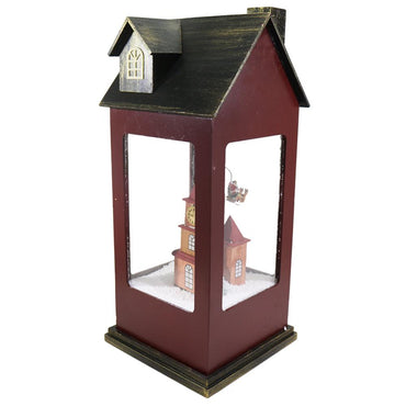 Christmas Wood Light Up Snow House with Music - Karout Online -Karout Online Shopping In lebanon - Karout Express Delivery 