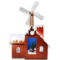 Christmas Big Wood House & Mill with Light and Music - Karout Online -Karout Online Shopping In lebanon - Karout Express Delivery 