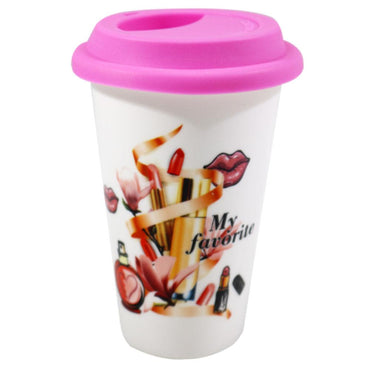 My Favorite Makeup Mug with Rubber Lid / QF-609 - Karout Online -Karout Online Shopping In lebanon - Karout Express Delivery 