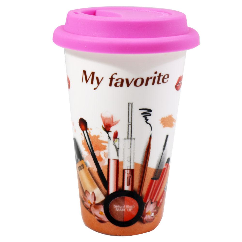 My Favorite Makeup Mug with Rubber Lid / QF-616 - Karout Online -Karout Online Shopping In lebanon - Karout Express Delivery 