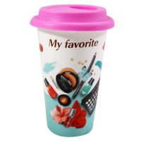 My Favorite Makeup Mug with Rubber Lid / QF-616 - Karout Online -Karout Online Shopping In lebanon - Karout Express Delivery 