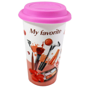 My Favorite Makeup Mug with Rubber Lid / QF-616 - Karout Online -Karout Online Shopping In lebanon - Karout Express Delivery 