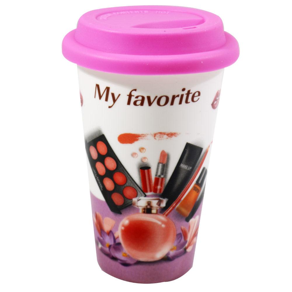 My Favorite Makeup Mug with Rubber Lid / QF-616 - Karout Online -Karout Online Shopping In lebanon - Karout Express Delivery 