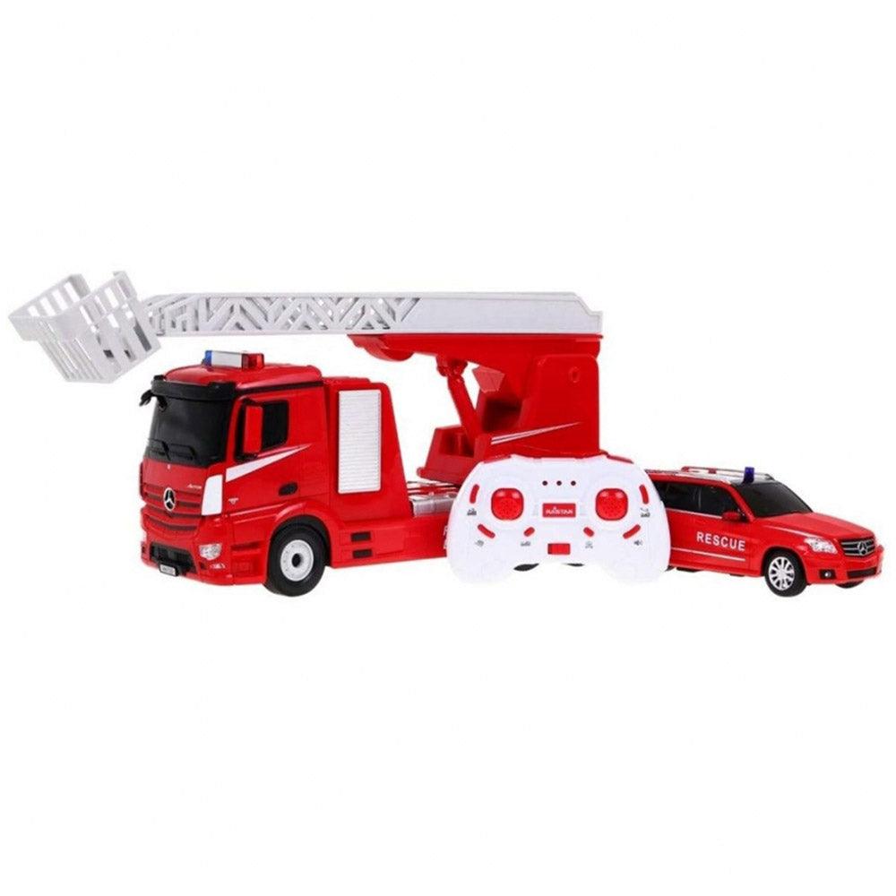 Rastar Remote Control Mercedes Benz Antos Fire Engine And Rescue Car 2 In 1 - Karout Online -Karout Online Shopping In lebanon - Karout Express Delivery 