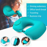 Travel Back Cushion Pillow Inflatable & Foldable / RH38 - Karout Online -Karout Online Shopping In lebanon - Karout Express Delivery 