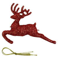 Christmas Glitter Jumping Deer Tree Decoration (2 Pcs) - Karout Online -Karout Online Shopping In lebanon - Karout Express Delivery 