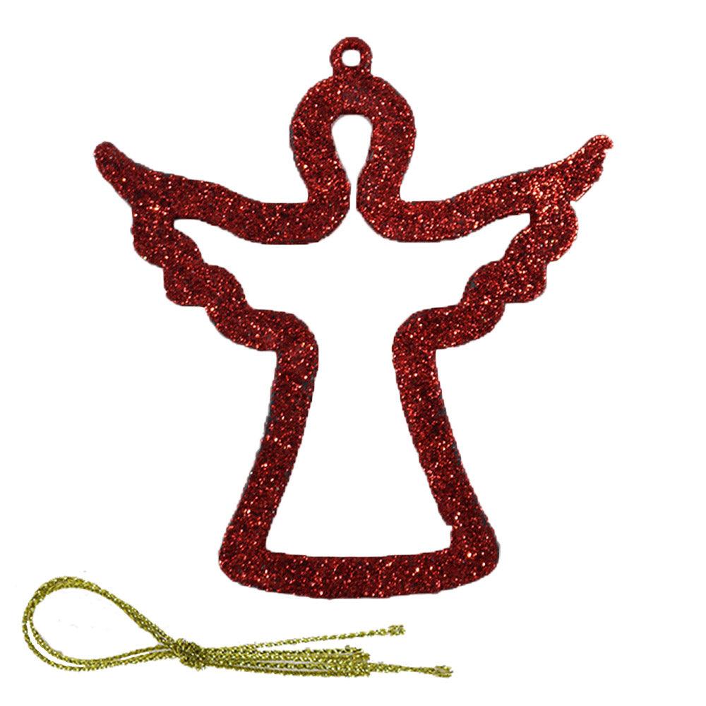 Christmas Glitter Angel shape Tree Decoration (2 Pcs) - Karout Online -Karout Online Shopping In lebanon - Karout Express Delivery 
