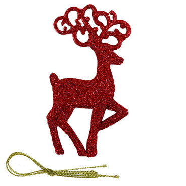Christmas Glitter Walking Deer Tree Decoration (2 Pcs) - Karout Online -Karout Online Shopping In lebanon - Karout Express Delivery 