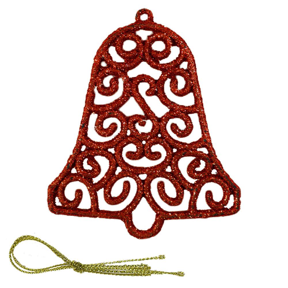 Christmas Glitter Bell Tree Decoration (2 Pcs) - Karout Online -Karout Online Shopping In lebanon - Karout Express Delivery 