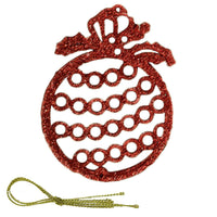 Christmas Glitter Ball Shape Tree Decoration (2 Pcs) - Karout Online -Karout Online Shopping In lebanon - Karout Express Delivery 