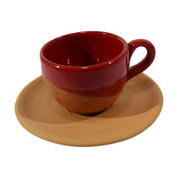 Pottery  Coffee Cups with Saucers Set ( 12 Pcs) - Karout Online -Karout Online Shopping In lebanon - Karout Express Delivery 