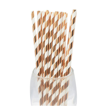 Paper Straws Eco Friendly Straws Rose Gold 100Pcs