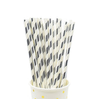 Paper Straws Eco Friendly Straws Silver 100Pcs
