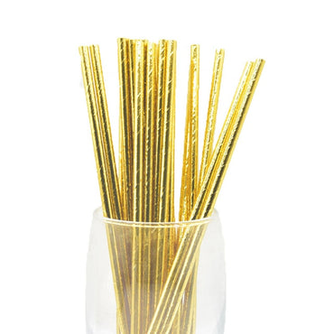 Paper Straws Eco Friendly Straws Gold 100Pcs