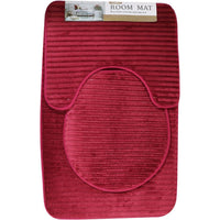 Microfiber Bathroom Mat Set (3 Pcs) / S-37 Bordeaux Home & Kitchen
