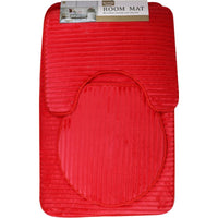 Microfiber Bathroom Mat Set (3 Pcs) / S-37 Red Home & Kitchen