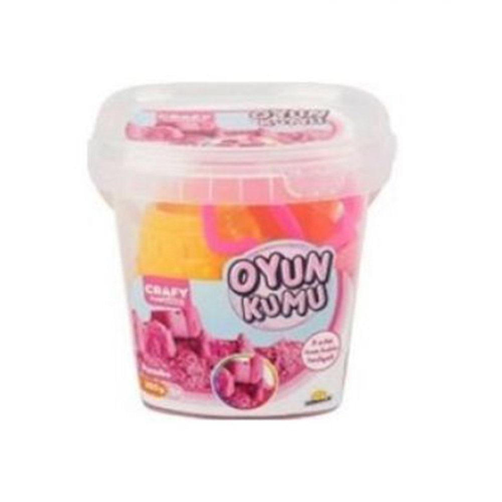Crafy Dough Sand Bucket Set Pink Color With Molds 350Gr - Karout Online -Karout Online Shopping In lebanon - Karout Express Delivery 
