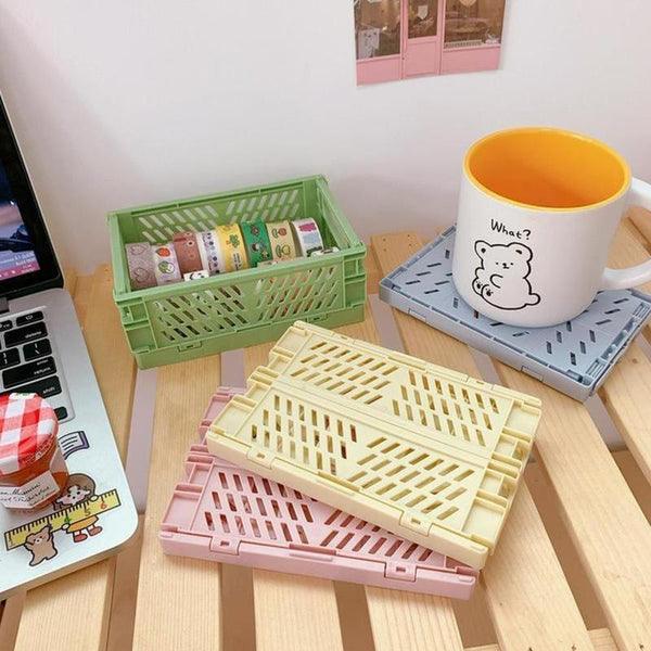Collapsible Pastel Storage Crates Small