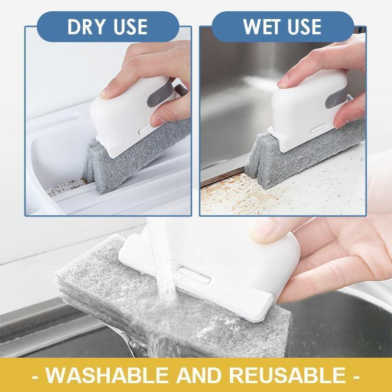 **(NET)**Window Groove Cleaning Tool Cloth Cleaner Brush