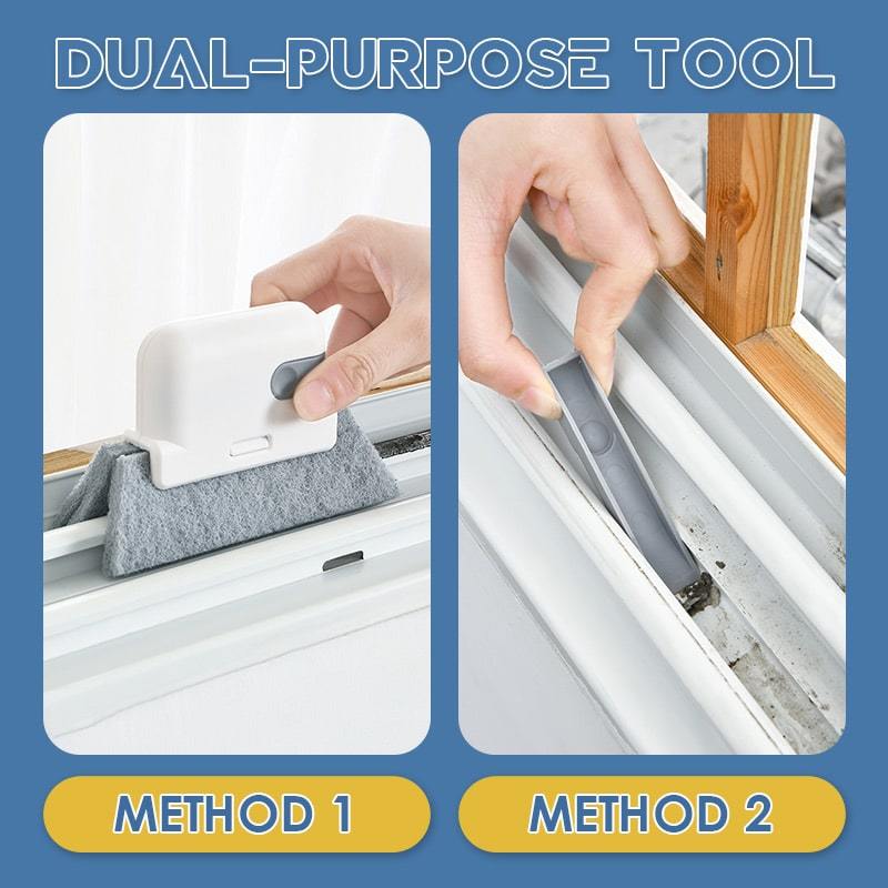 (NET) Window Groove Cleaning Tool Cloth Cleaner Brush