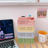 Collapsible Pastel Storage Crates Small