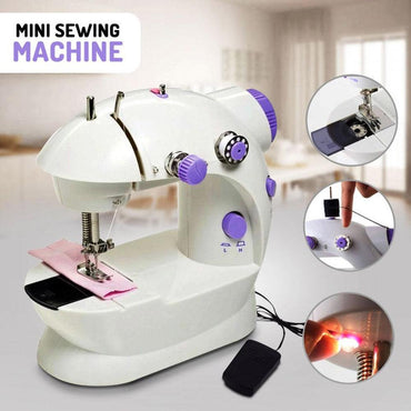 Portable Mini Sewing Machine with LED Light and foot pedal(ALW), for teens - White - Karout Online -Karout Online Shopping In lebanon - Karout Express Delivery 