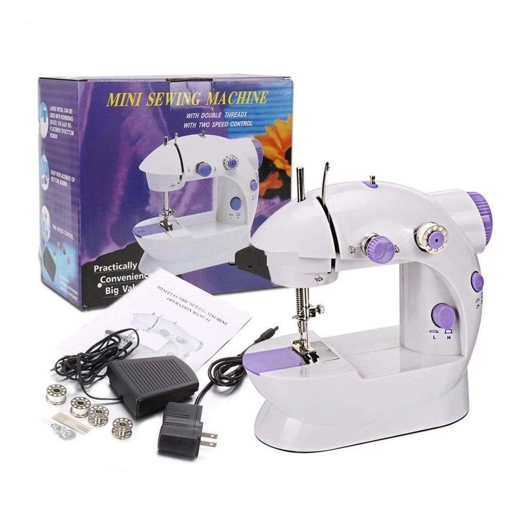 Portable Mini Sewing Machine with LED Light and foot pedal(ALW), for teens - White - Karout Online -Karout Online Shopping In lebanon - Karout Express Delivery 