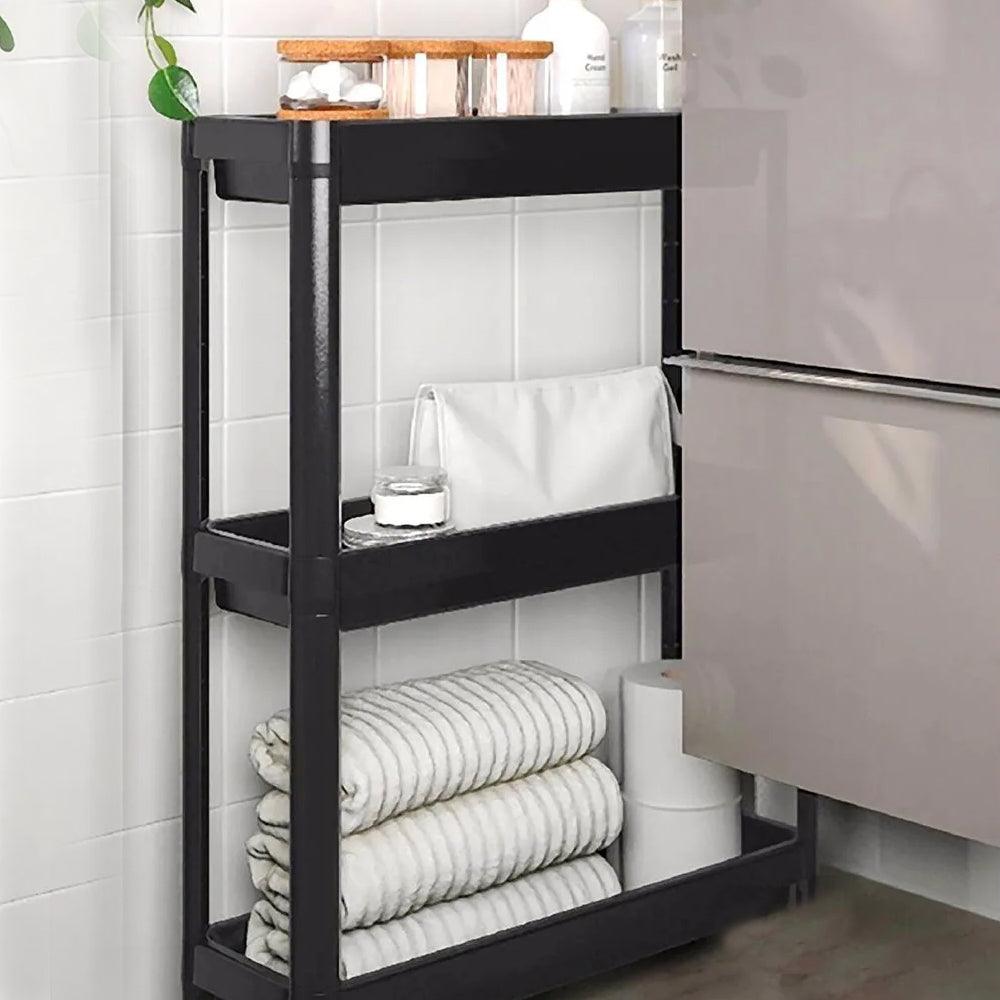 Organizer Shelving 3 Layers With Wheels Bathroom Shelf, Kitchen Shelf - Karout Online -Karout Online Shopping In lebanon - Karout Express Delivery 