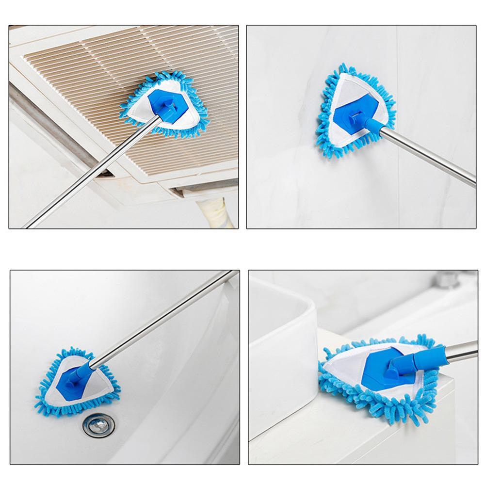 Extendable Triangular Mop 180 Degree Rotatable Telescopic Cleaning Mops Mini For Floor Bathtub Corner Multifunction Durable - Karout Online -Karout Online Shopping In lebanon - Karout Express Delivery 