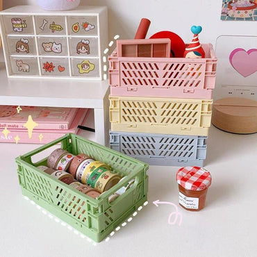 Collapsible Pastel Storage Crates Small