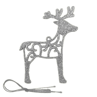Christmas Glitter Standing Deer Tree Decoration (2 Pcs) - Karout Online -Karout Online Shopping In lebanon - Karout Express Delivery 