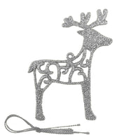 Christmas Glitter Standing Deer Tree Decoration (2 Pcs) - Karout Online -Karout Online Shopping In lebanon - Karout Express Delivery 