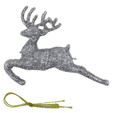 Christmas Glitter Jumping Deer Tree Decoration (2 Pcs) - Karout Online -Karout Online Shopping In lebanon - Karout Express Delivery 