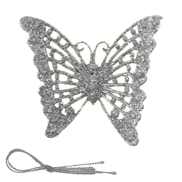 Christmas Glitter Butterfly Tree Decoration (2 Pcs) - Karout Online -Karout Online Shopping In lebanon - Karout Express Delivery 