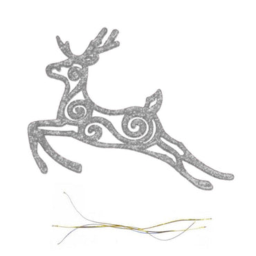 Christmas Glitter Deer Tree Decoration (2 Pcs) - Karout Online -Karout Online Shopping In lebanon - Karout Express Delivery 