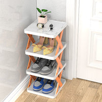 3 layer Stackable Shoe Storage Box Entryway Shelf Box Plastic Shoe Cabinet Space Saver / 23FK056-2