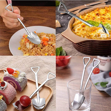 **(NET)**Stainless Steel Shovel Shape Spoon x6 pcs / 8007150102433