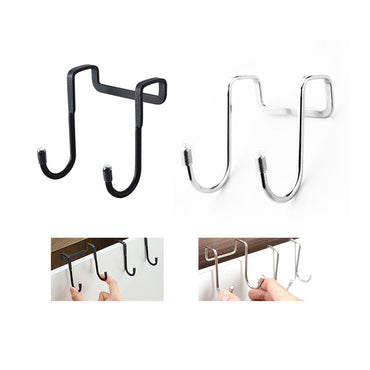 **(NET)**Stainless steel double S hook free punch wall hanging bathroom kitchen S hook