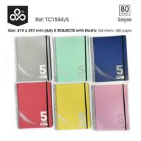OPP Touch IT 5 Subjects With Elastic Spiral Copybook  150 sheets - Seyes - Karout Online -Karout Online Shopping In lebanon - Karout Express Delivery 