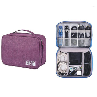 **(NET)**Travel Cable Bag Portable Digital USB Gadget Organizer Charger Wires Cosmetic Zipper Storage Pouch Kit Case