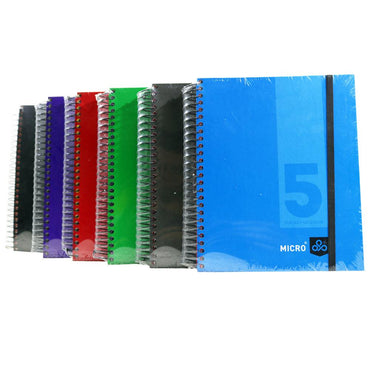 OPP Micro 5 subjects hard cover spiral notebook with elastic -150 sheets - Seyes - Karout Online -Karout Online Shopping In lebanon - Karout Express Delivery 