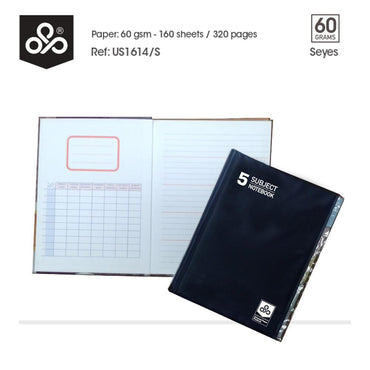 OPP 5 Subject Notebook Pvc Cover - 160 sheets - Seyes / 21 x 27.5 cm - Karout Online -Karout Online Shopping In lebanon - Karout Express Delivery 