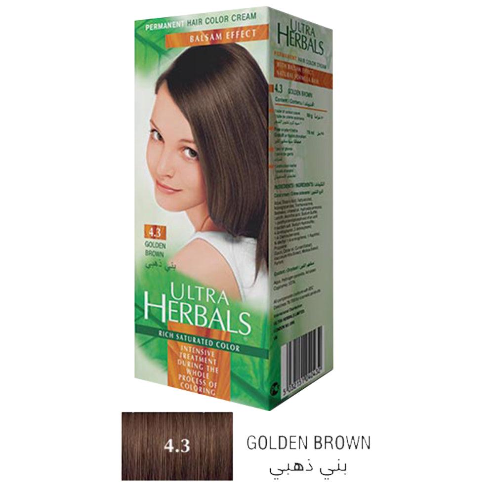 Ultra Herbals Hair Color Cream 4.3 Golden Brown - Karout Online -Karout Online Shopping In lebanon - Karout Express Delivery 