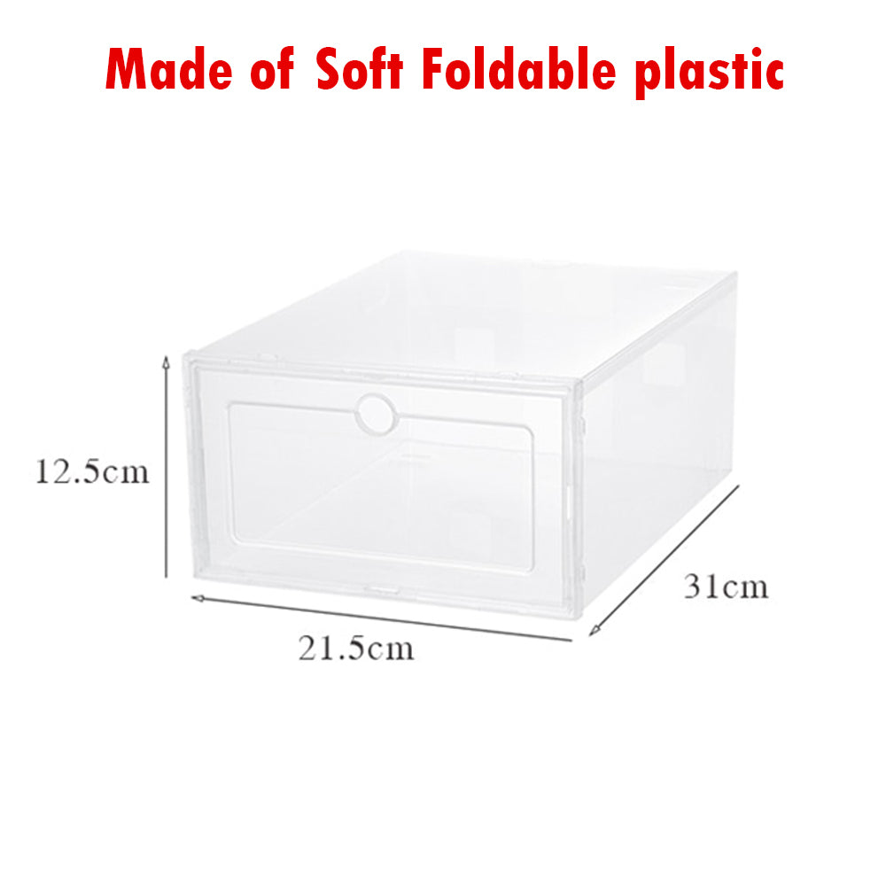 Fold Transparent Soft Plastic Shoes Box- Medium
