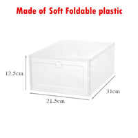 Fold Transparent Soft Plastic Shoes Box- Medium