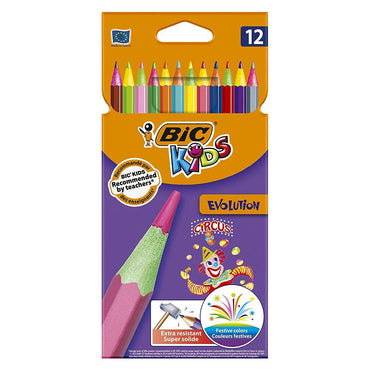 Bic Kids Evolution Circus Coloring Pencils / 12 pieces - Karout Online -Karout Online Shopping In lebanon - Karout Express Delivery 