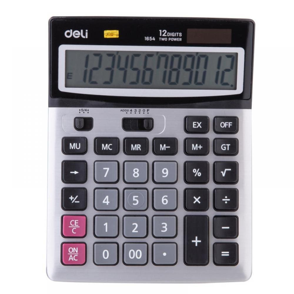 Deli E1654 Calculator Metal - 12 Digits - Karout Online -Karout Online Shopping In lebanon - Karout Express Delivery 