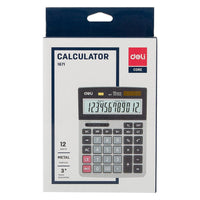 Deli E1671 Calculator Metal - 12 digits - Karout Online -Karout Online Shopping In lebanon - Karout Express Delivery 
